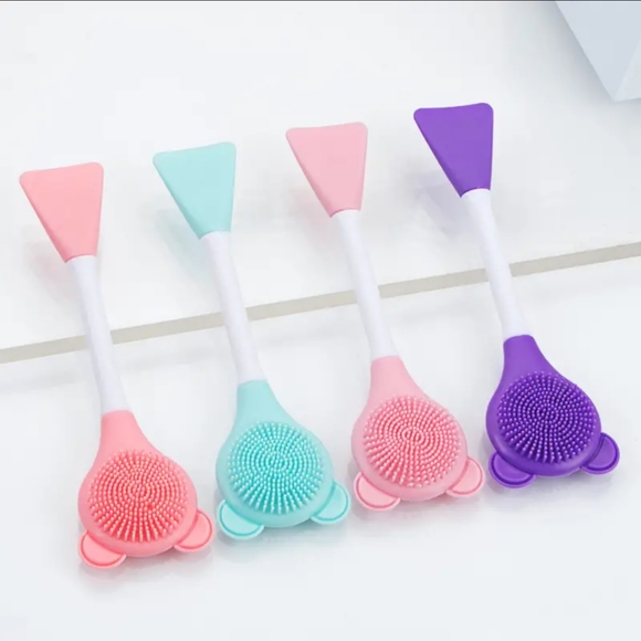 5/25 Silicone Face Cleansing Brush Double headed Face Mask Brush 3 colors avail - Picture 6 of 7